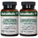 NutraMedix Joint Support Bundle - Incluye Curcumin de Turmeric y Serrapeptase Enzyme Support Capsules for Joint Support and Healthy Inflammatory Response Support - 2-Piece Supplement Set