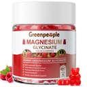 GREENPEOPLE Magnesium Glycinate Gummies 400mg - Suplemento de Potasio de Magnesio Gratuito con Magnesio Malate, Vitamina D, B6, y CoQ10 para el apoyo a la calma &amp; sueño para adultos - Raspberry Gummies