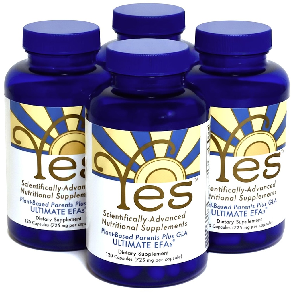 Fish Oil Omega 3 Suplementos Alternativa-YES Omega 3 &amp; 6 Fatty Acid - Burpless, Plant Based - DHA, EPA, SDA - Cholesterol, Heart, Skin, Energy, Eyes, Immunity Support by YES (4 x 120 Gel caps)