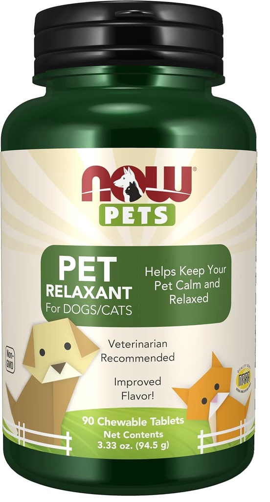 AHORA Pet Health, Pet Relaxant Supplement, Formulated for Cats & Dogs, NASC Certified, 90 Chewable Tablets