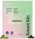 Future Kind Carrageenan-Free Foundations Multivitamin for Women &amp; Men with Omega-3, B12, D3, Zinc, Iodine, Magnesium, K2 &amp; Selenium, Vegan, Compostable Bag (60ct)