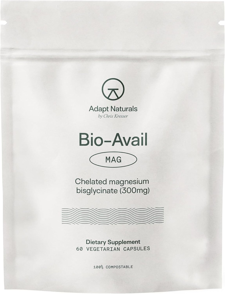 Adapt Naturals Magnesium Glycinate Suplemento, Bioavailable High Absorption Complejo de Chelato de Magnesio Puro, Apoya Gut Health, Sleep, Relax, Bone y Muscles - 30 Days Supply