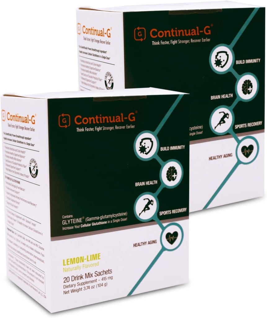 [BRSRMGI2CICBGYLU] CONTINUAL - G Powder - Glutathione Celular de Provención Clínica Precursor tóxico Beneficio de Glyteine & Sunfiber ANTE Immune Support, Master Antioxidant, Detox, Brain Health & Skin Care