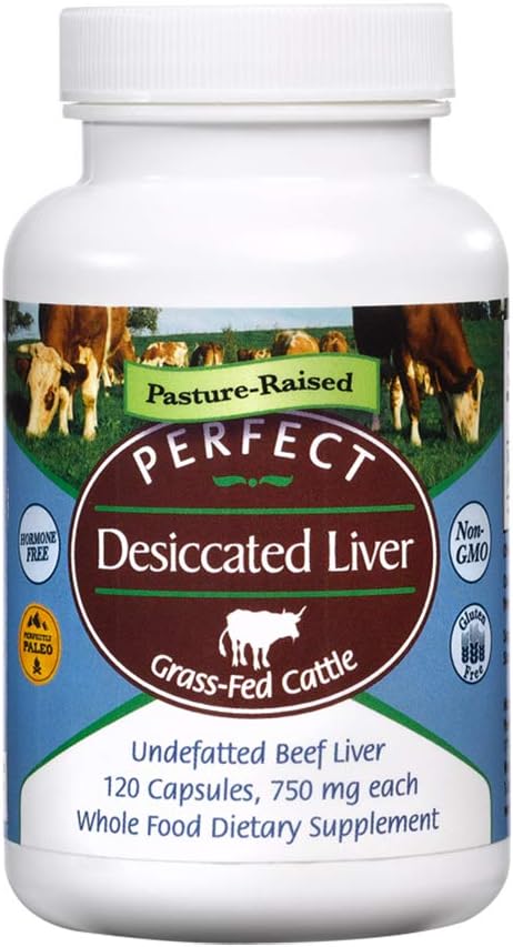 Suplementos perfectos – Vida Desiccada perfecta – 120 cápsulas – Vida de carne sin grasa – Fuente natural de Proteína, Hierro, Vitaminas A & B – 3 Pack