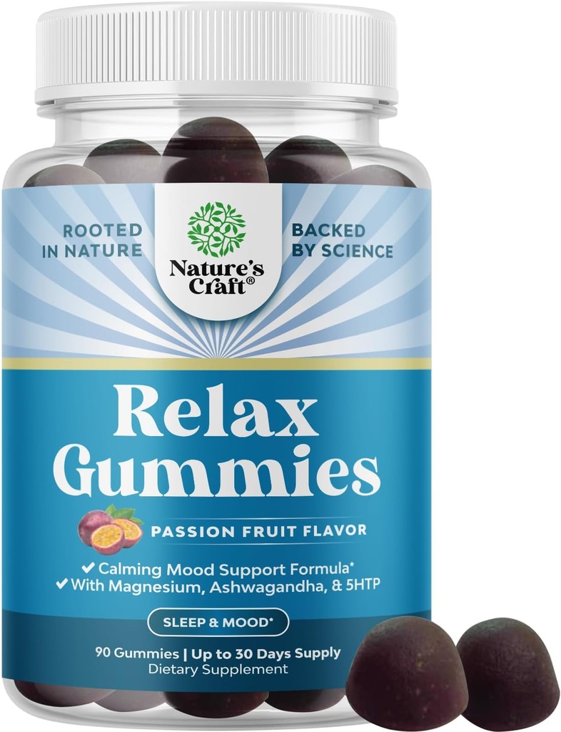Suplemento de Magnesio Puro Calma y Relajamiento - Magnesio para Estrés Soporte & Descanso Facilidad para Adultos - High Absorption Mg Citrate Gummies with L Theanine & Ashwagandha for Muscle Cramps - 90 Conde
