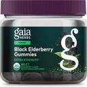 Gaia Herbs Black Elderberry (Sambucus Nigra) Extra Strength Gummies - Delicious Immune Support Suplemento - Hecho con certified Organic Black Elderberries for Immune System Support - 80 Gummies