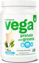 Vega Protein y Verdes Protein Powder, Vainilla - 20g Planta de Protein Plus Veggies, Vegan, No GMO, Pea Protein para Mujeres y Hombres, 1.2 libras (Packaging May Vary)