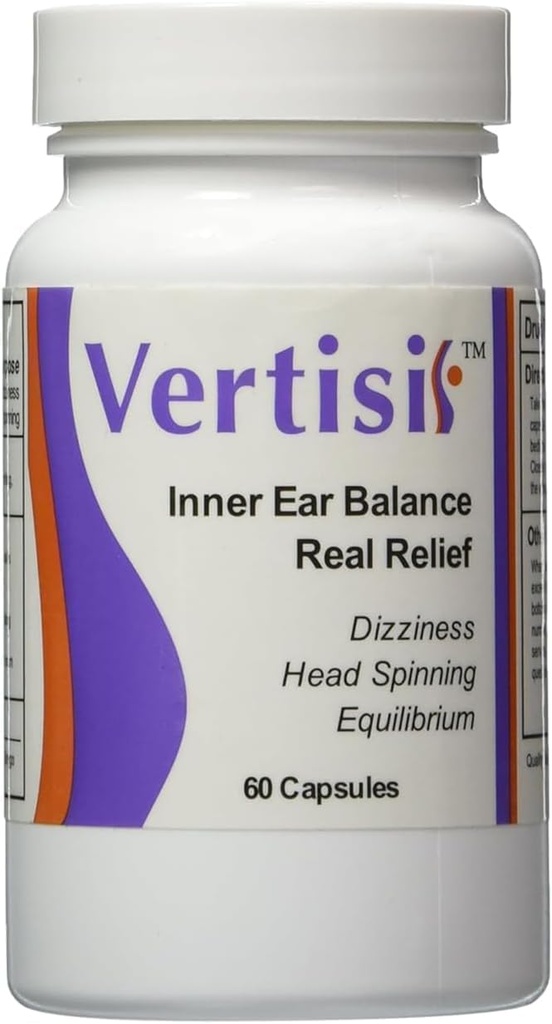 ALODI Vertisil Vertigo Relief Capsules - Elimination of Dizziness, Motion Sickness, and Balance Problems - All-Natural Formula for Inner Ear Support - 60 Capsules - No Harmful Side Effects