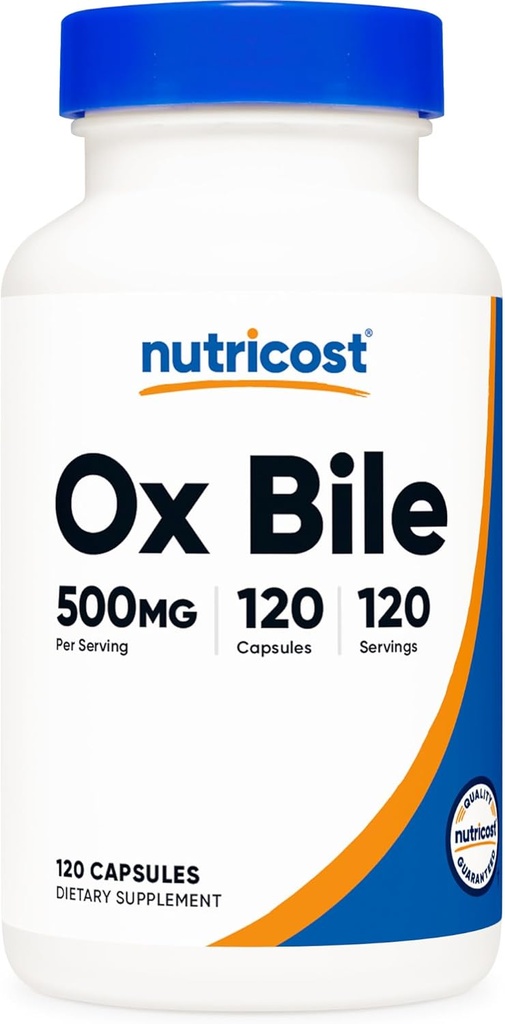 Nutricost Ox Bile Capsules 500mg Por Serving (120 Capsules) - Gluten Free & Non-GMO