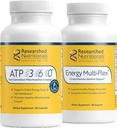 Investigación Nutricional Mens & Womens Vitamins for Energy Support - Optimized Energy Duo - Adrenal Support & Mitocondrial Suplementos para promover la energía celular óptima - ATP 360 & Energy Multi-Plex