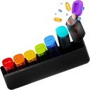 Organizador semanal de píldoras 1 vez por día - Caja de la Pill 7 días, Container para medicamentos diarios Suplemento de vitamina Aceite de pescado, Portable Week Pills Organizers Holder Dispenser, Black