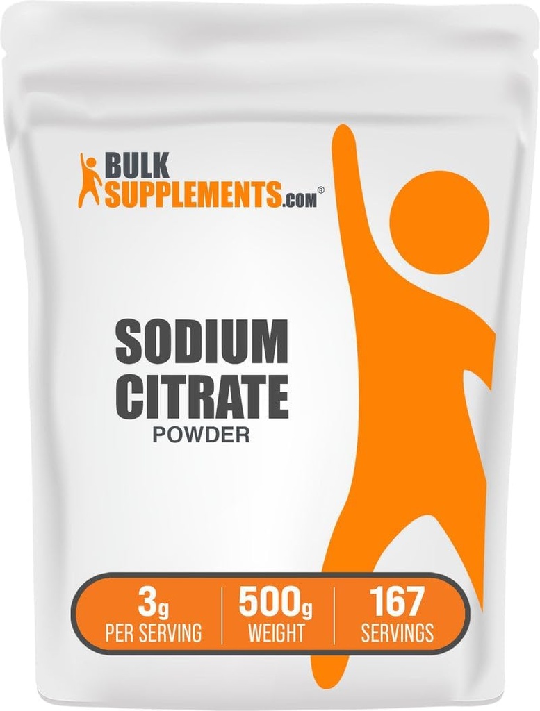 [BRSWGEDYCIPBG2DZ] BulkSupplements.com Sodium Citrate Powder - Sodium Citrate Food Grade, Emulsifier, Flavor Enhancer - Gluten Free, 3g por Serving, 500g (1.1 lbs) (Pack of 1)