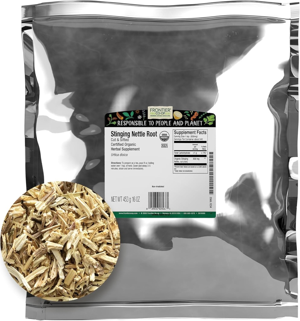 Frontier Co-op Orgánica Cortar y Sifted Sting Nettle Root 1lb