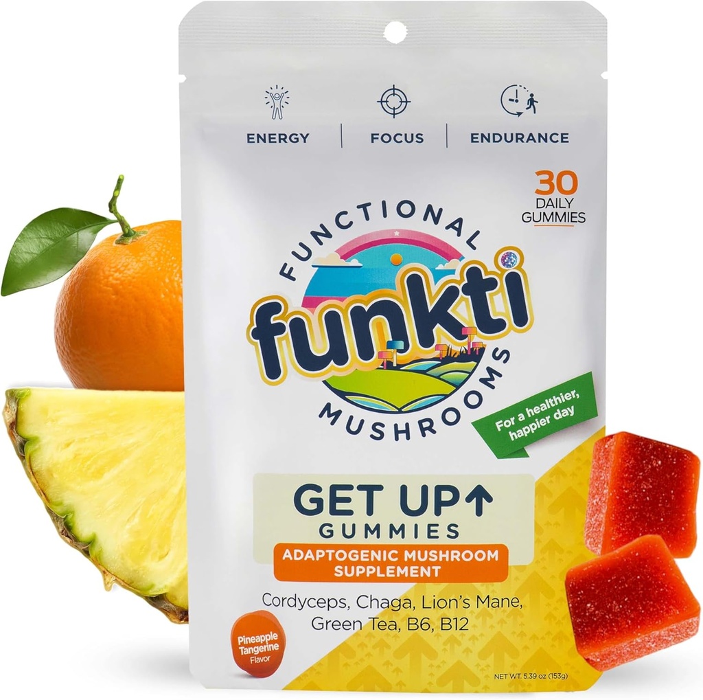 Foco Gummies de baño para adultos, Mushrooms Suplemento con Cordyceps, Lion's Mane, Chaga, B6, B12, Green Tea - Sube a Gummies, uno por día - Max Strength
