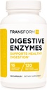 TransformHQ Suplemento de Enzimas Digestivos (120 cápsulas) - 16 Enzymes, Apoyo Digestión Saludable