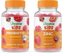 Probiótico vital 2 billón CFU Niños + Zinc Kids, Gluten Free, GMO Gratis, Chewable Gummy
