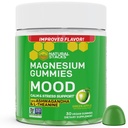 Mood Magnesium Gummies - 200mg Magnesium Citrate & 125mg Sensoril Ashwagandha Gummies - con L Theanine for Calm & Stress Support - Mag Citrate y Ashwagandha Suplemento - 30 Green Apple Chewables