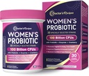 Recetas del médico Probióticos para Mujeres, 100 millones de francos CFU 32 Strains, con fibra prebiótica, enzimas & arándano, vagina Digestiva urinaria & inmune, no levadura, estante, liberación tardía, 30 cápsulas