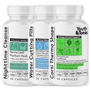 Disciplina dietética juvenil y tónica para alimentación mental, limpieza, detox " Energy Support – Water Weight, Gut Cleanse " CortiThermo Shape for Metabolism, Loss of Body Fluids, Break The Plateau, 90 Pills
