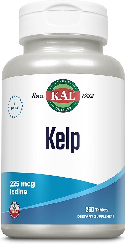 KAL 225 Mcg Kelp Iodine Tablets, 250 Conde