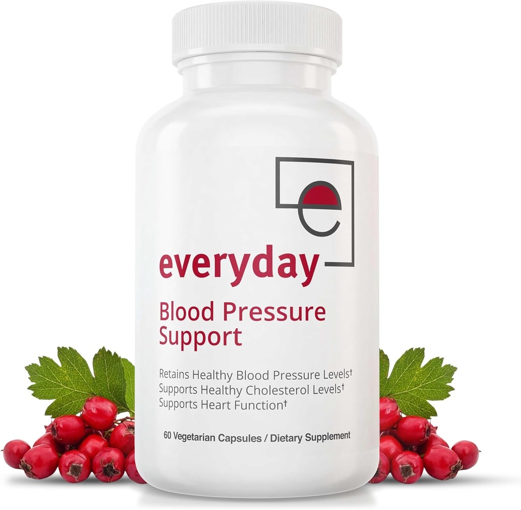 Soporte diario de presión arterial y suplemento de hipertensión - Hawthorn Berry, Arjuna, Magnesio y Rauwolfia para la salud del corazón, la circulación y el apoyo colesterol (30 días de suministro, 60 cápsulas)