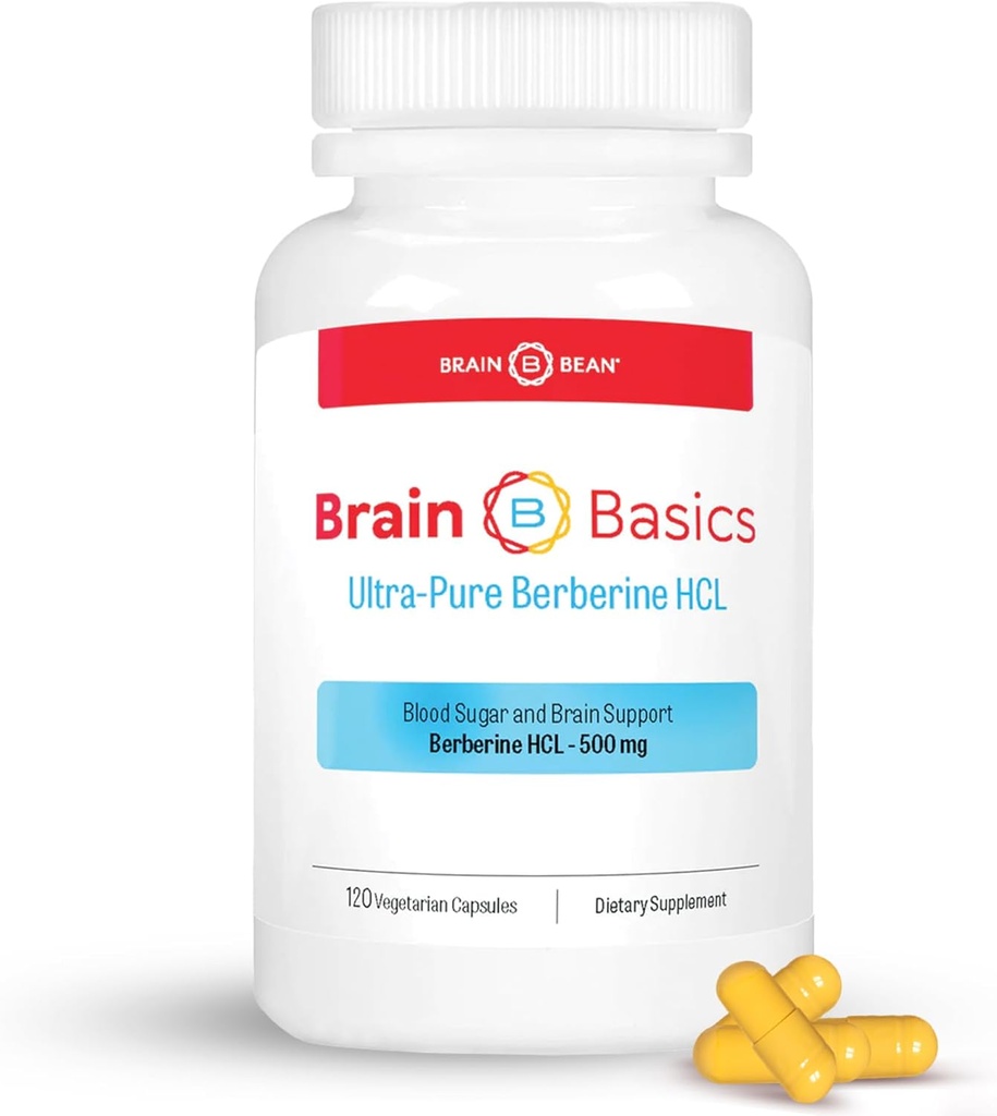 Ultra - Pura bereberina HCL Suplemento 500mg para la salud cerebral - no GMO, sin gluten 120 cápsulas Vegan de suplemento de bereberina (Made en EE.UU.)