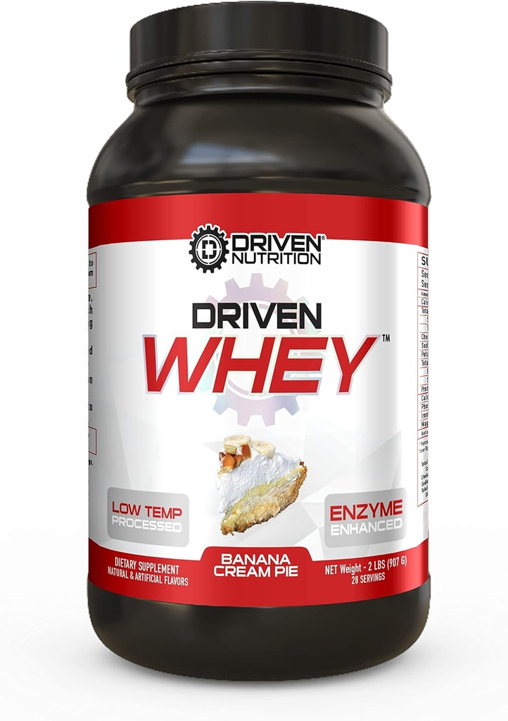 Whey Protein Powder: Delicious, Clean Protein Shake- Mejorar la recuperación del músculo con 23 gramos de proteína con BCAA añadido y enzimas digestivas (2 lb, Banana Pie)