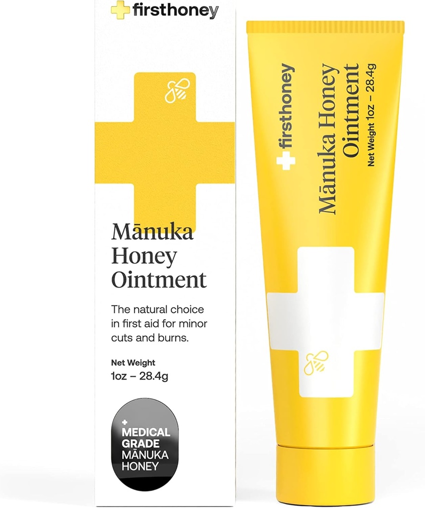 Primer Intento de Sanación de Perla de Miel [ 1oz - 28.4g ] ← 100% Active Leptospermum ← Reparación rápida de la piel  Manuka Honey from New Zealand ← Cuidado de Quemaduras gratis antibióticos, Escarabajo, Ayuda de Vestir
