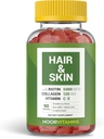Vitaminas de Noor El cabello haal Vitaminas Biotina, Collagen, Silica, Vitamina C & E Soporta el cabello, la piel & la salud de uñas; vitaminas de fresa natural. GMO, Gluten Free & a Certified Halal Vitamin (90 Cuenta)