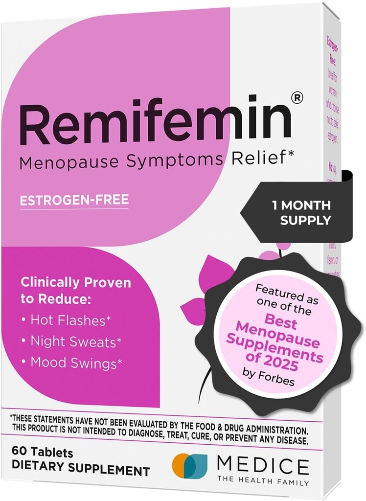 Alivio de los síntomas de la menopausia - Ingredientes clínicamente probadas - Suplementos de la menopausia - Cohosh negro - Sin estrógeno - Fabricado en Alemania - 60 Tabletas