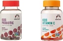 Amazon Brand - Mama Bear Vegan Probiótico, 60 Gummies, 1 billón CFU por Gummy & Mama Oso Vegan Niños Vitamina C, 60 Gummies, 125 mg Vitamina C por Gummy