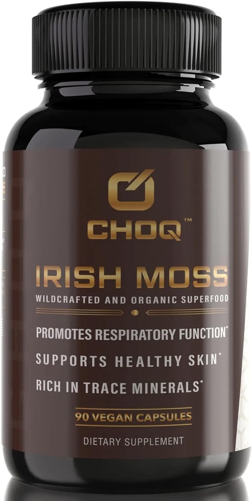 Irlandés Moss Capsules 2250mg - Orgánica Wildcrafted Chondrus Crispus - Immune & Digestive Support Superfood - 92 Minerals & Vitaminas - Lab Tested - 90 cápsulas Vegan