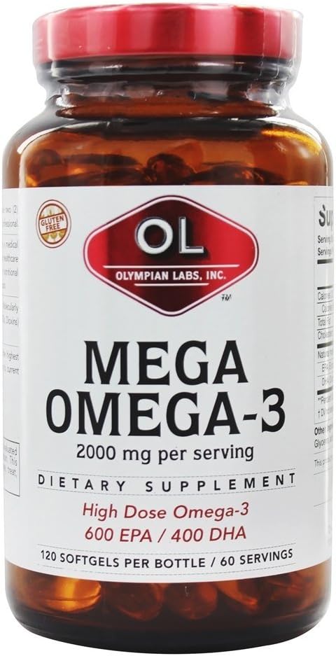 Laboratorios Olímpicos Mega Omega-3 aceites de pescado 120 Conde Softgel