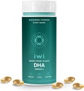 Iwi DHA Omega-3, 60 Softgels (30 Servings), Alga de base vegetal Omega 3, Brain, Eyes & Nervous System Support Suplemento dietético, Krill " Fish Oil Alternative, No Fishy Aftertaste