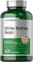 Horbäach White Kidney Bean Extract Capsules ← 6000mg Silencio 400 Conde Silencio No GMO & Gluten Gratis