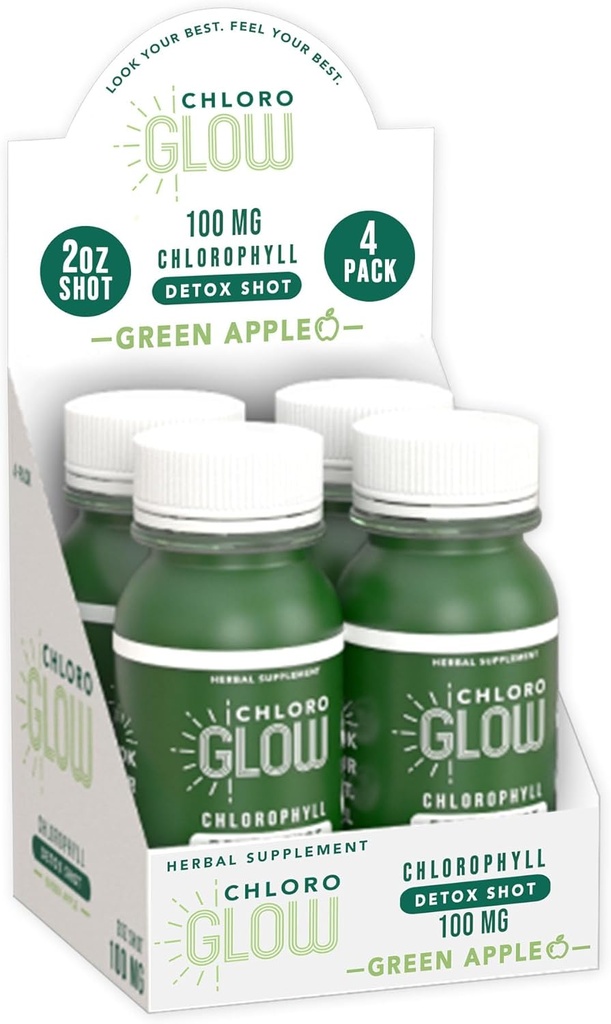 [BRSW2FA3AUNQAH37] Zapatos de clorofila – Bebida ecológica de manzana verde de base vegetal para la limpieza del cuerpo de inmune – Suplemento natural (4 Pack)