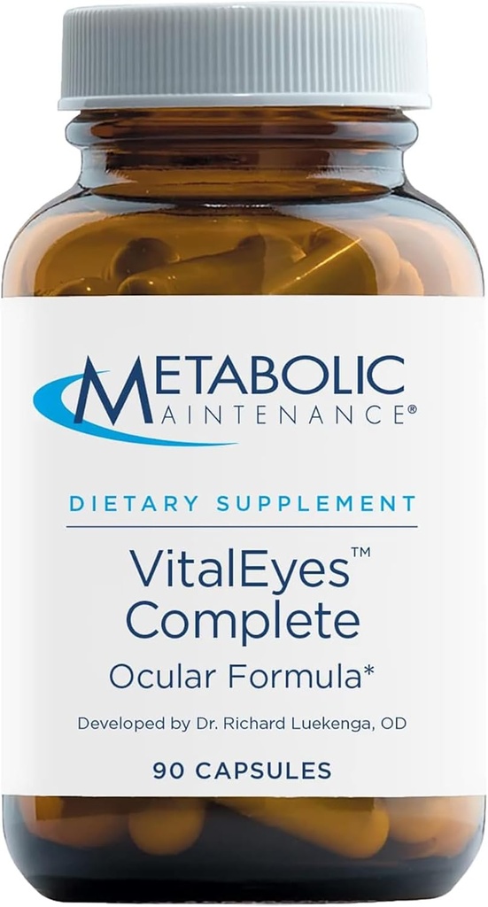 Mantenimiento metabólico Vital Eyes Complete - Soporte Ocular Multivitamina con Lutein + Zeaxanthin (90 cápsulas)