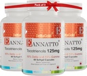 Eannatto Tocotrienols Suplementos de vitamina E Tocopherol Free, soporta la salud inmune, no GMO, libre de gluten " Antioxidante125MG 60 Softgels (Pack of 3)
