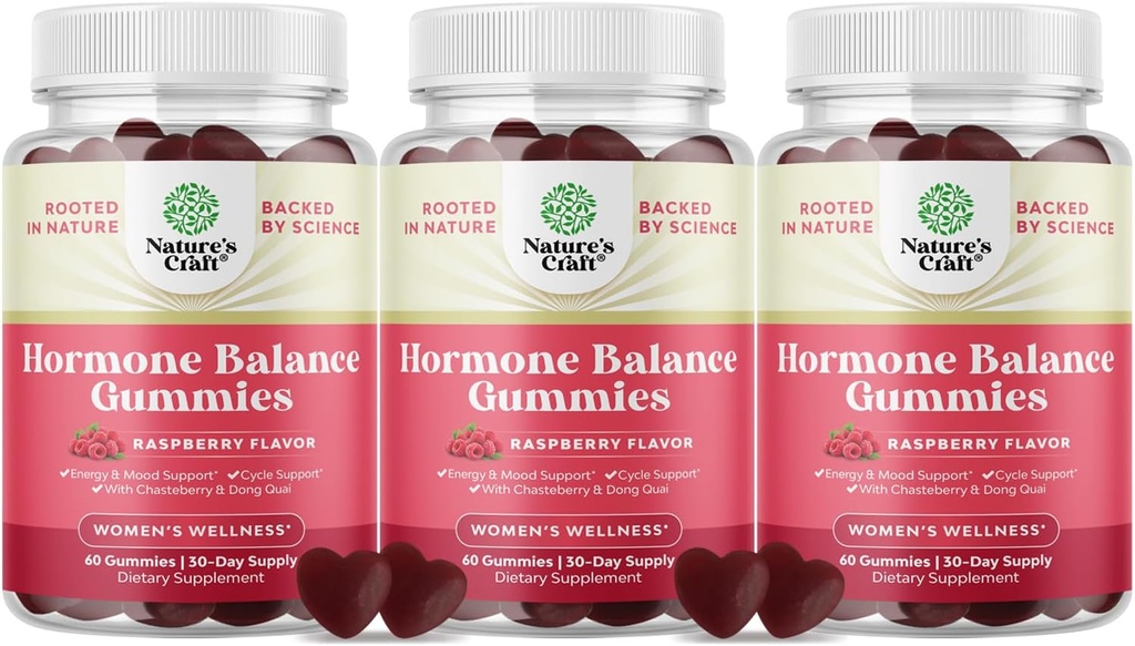 Equilibrio hormonal para mujeres en todas las edades - PMS Apoyo Suplemento para Mujeres para Regular Ciclo Menstrual " Hormonal Balance Menopause " Mood Swings with Vitamin B6 " Dong Quai - 60 Chews - 3 pack