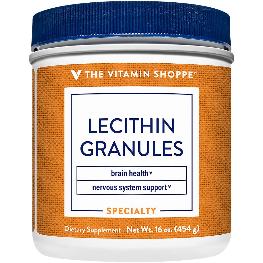 La vitamina Shoppe Lecithin Granules - Combinación natural de ácidos grasos esenciales para apoyar la función cerebral " Nerve, 100% Soy Based, Once Daily (16 onzas Polvo)