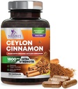 Orgánica Ceillón Cinnamon Suplemento 1800mg - Certified Organic Ceylon Canela Powder Pills - Energía & Corazón de Soporte para Hombres Mujer, Botellado en EE.UU., Antioxidante, Gluten Free, Non-GMO - 180 cápsulas