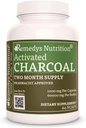 Nutrición de Remedy Charcoal Activado _ 1.000 mg, 60 cápsulas veganos Suplemento dietético