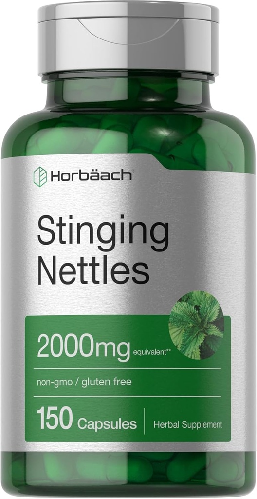 Horbäach Stinging Nettle Capsules 2000mg Silencio 150 Conde Silencio Herbal Leaf Extract Suplemento Silencio Non-GMO, Gluten Free