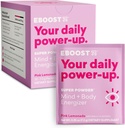 EBOOST Bebida de energía & Polvo electrolito, 20 Packets - Limonada rosa superpolvo sin azúcar añadido - Blend esencial de vitaminas, nootrópica " Caffeine natural e hidratación - Pre " Post Workout
