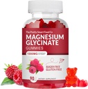 Magnesium Glycinate Gummies 1000mg - 90 Ct ANTE Magnesium Potassium Suplementos para la relajación, Stress Relief, con vitamina D, B6, CoQ10 para calma Mood & Sleep Support - Raspberry Gummies