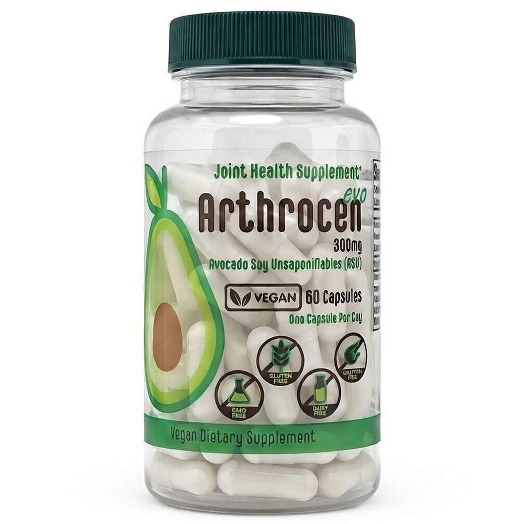 EVO Vegan Joint Health Supplement, 300Mg Avocado Soy Unsaponifiable, 60 Day Supply, One Capsule Por Day (2 Meses)