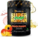 ALPHA LION Superhuman Pump Pre Workout Powder, Nootropic Caffeine & Stim Free Preworkout Suplemento, Nitric Oxide Booster, Muscle Gainer, Energy & Focus (42 Servings, Peach Pumps Flavor)