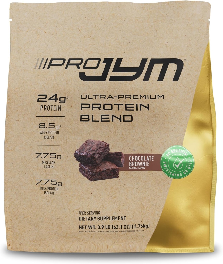 Pro JYM Natural Chocolate Brownie Protein Powder Blend - Whey Protein Isolate, Casein, " Milk Protein Isolate, for Men & Women Recovery Shakes ← JYM Supplement Science ← 45 Servings