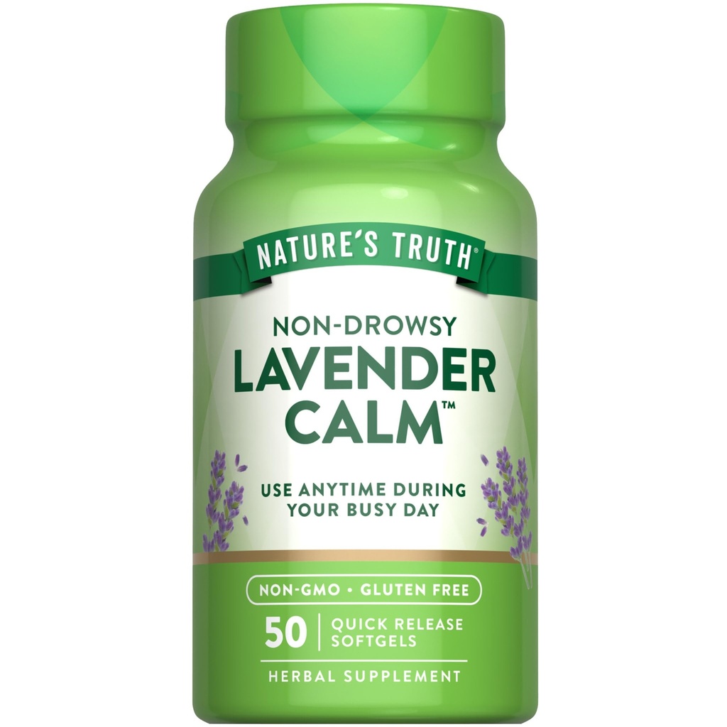 La verdad de la naturaleza Lavender Calm Softgels Oral Suplemento Silencioso 50 Cuenta Silencioso Herbal no-Drowsy