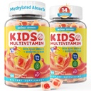 (2 Pack) Gummies multivitamínicos para niños con hierro, azúcar gratis, vitaminas diarias para niños + probióticos, Algae Omega 3 (EPA/DHA), A, C, D, Metil B12, Folate, B6, Zinc, Biotina, para el crecimiento saludable, Immune Support